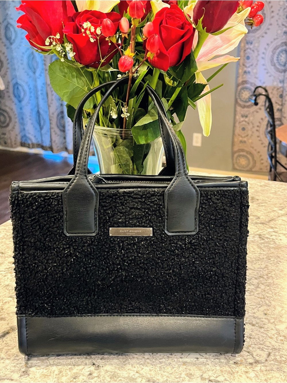 Kurt Geiger London Small Faux Shearling Surrey Tote Bag
